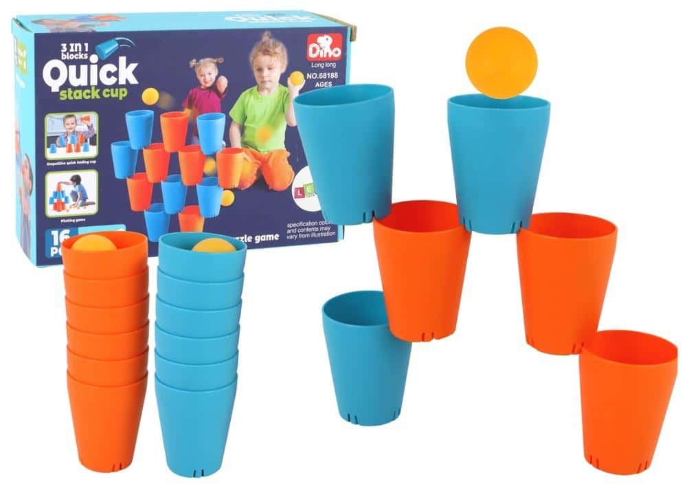 Leantoys Sensory game cups 3in1 - creative puzzle for your child