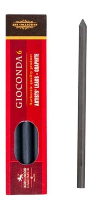 Koh-I-Noor Kubus - Graphite Leads 5.6mm 4B - 6 pieces - Perfect for drawing