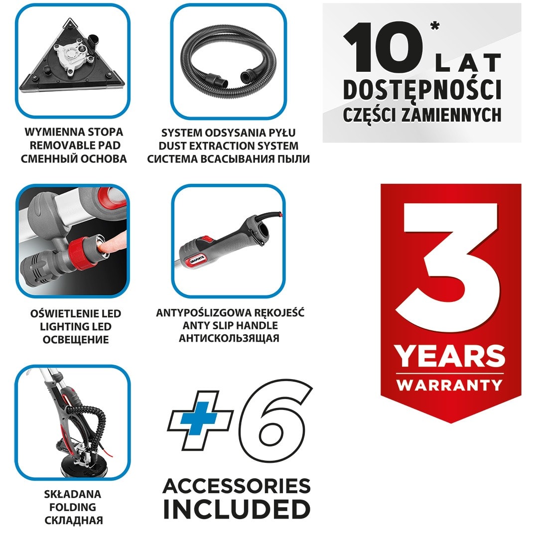 Graphite 59G264 - Rotary tool for grinding with interchangeable pads