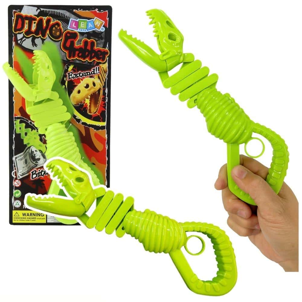 Gripping Dinosaur Skeleton Pistol Grabber Green - prehistoric fun!