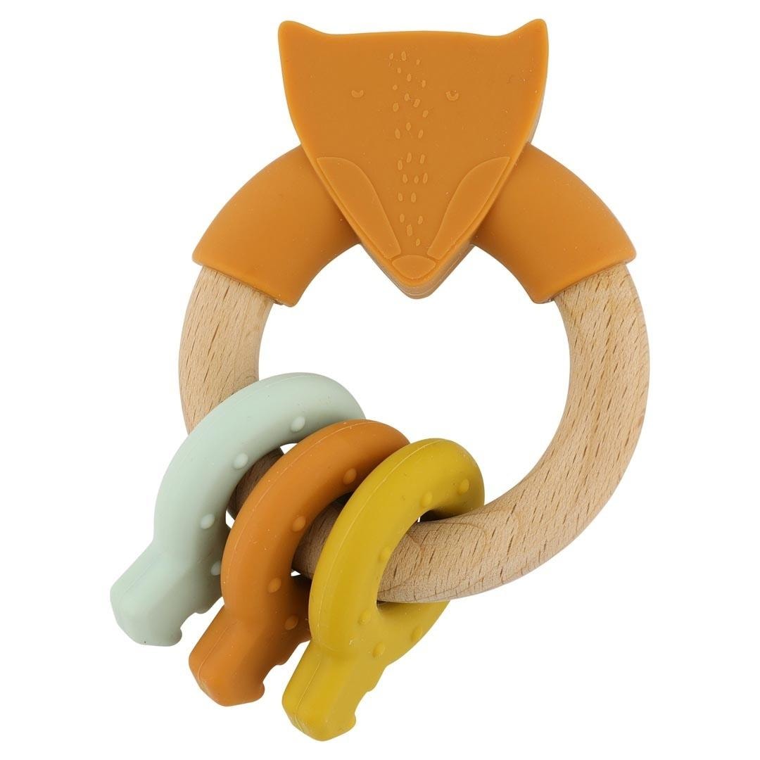 Trixie Baby Wooden teether - silicone keys Fox ideal for teething