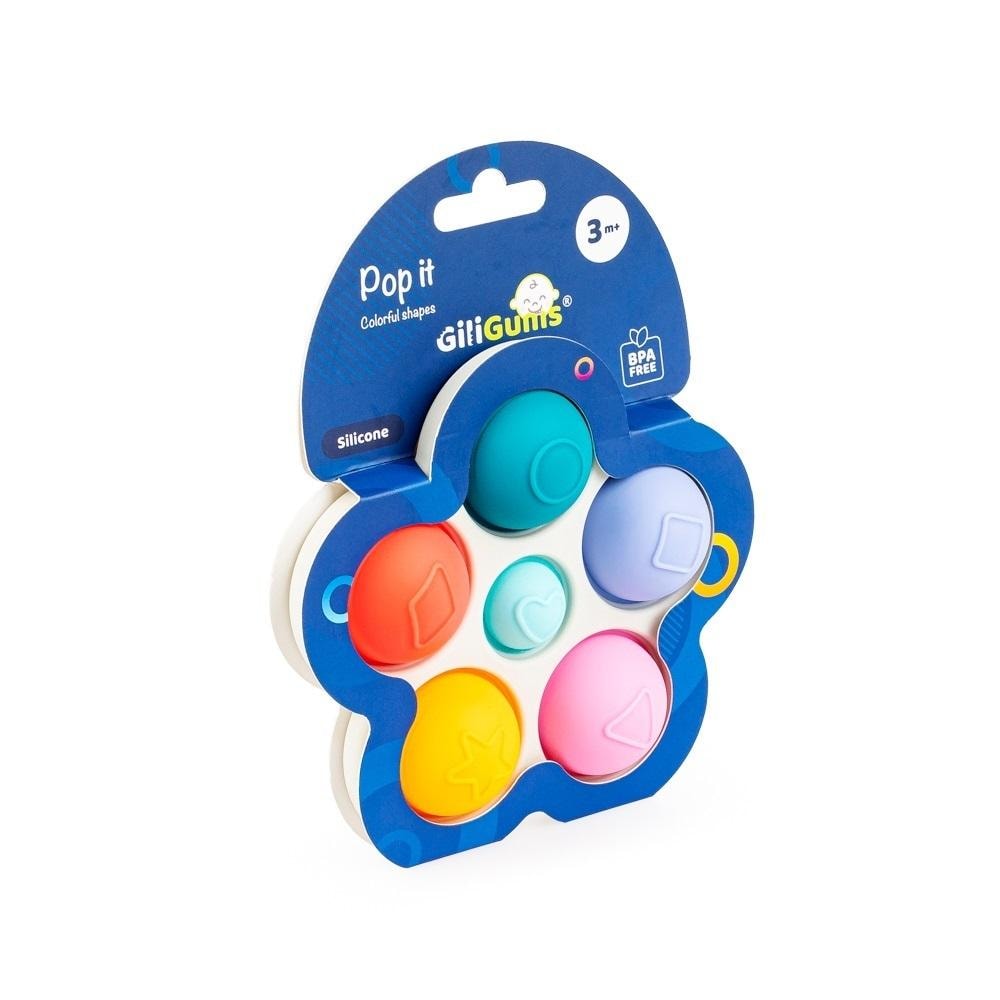 Giligums Teether Pop It - Colorful shapes for babies