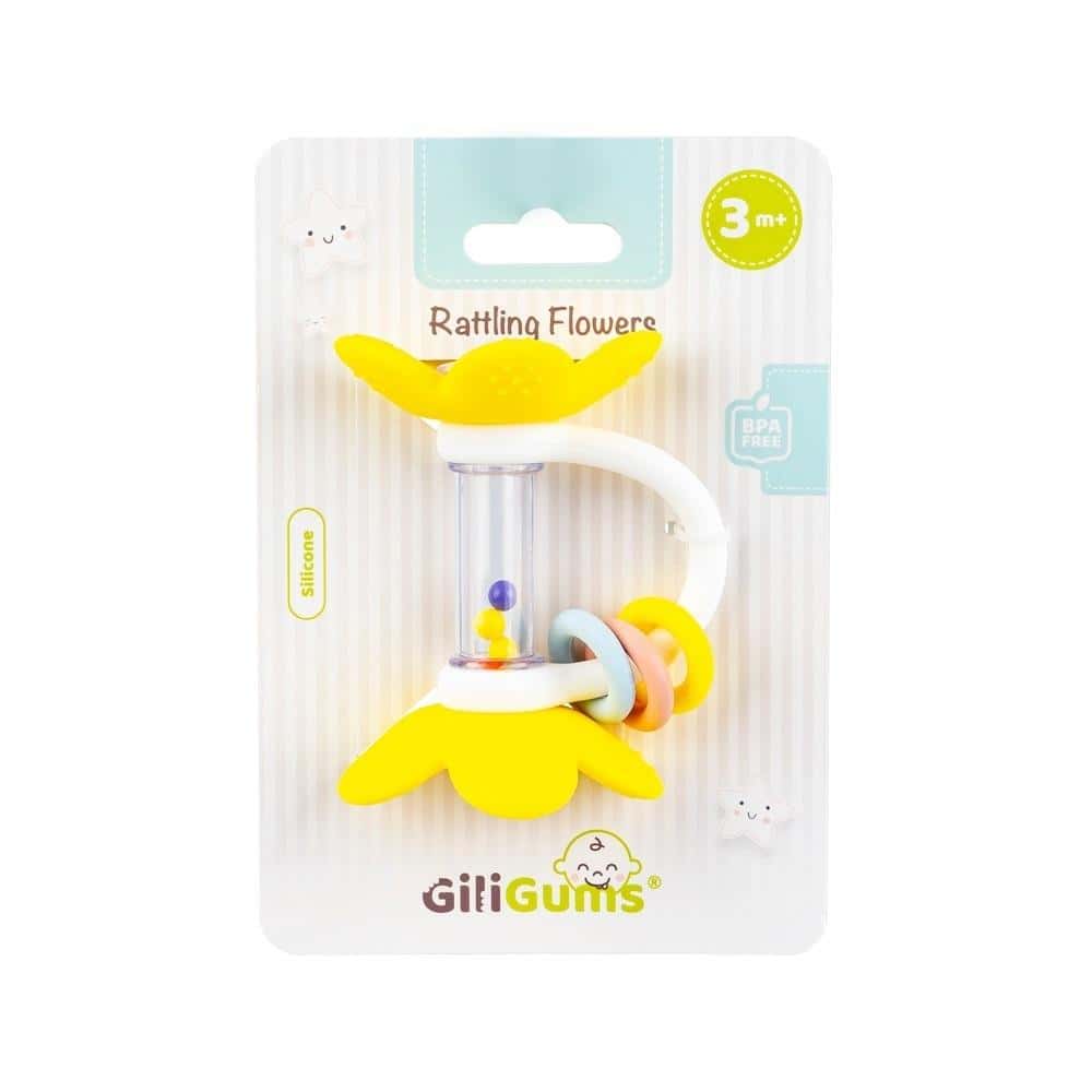 Giligums Yellow flower rattle - ideal toy for your child