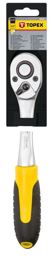 Topex Bent ratchet 1/2" 255 mm - reliable workshop tool