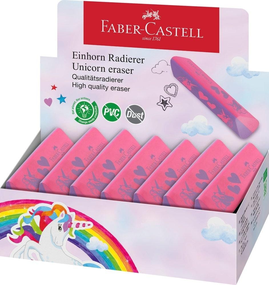 Faber-Castell Dust Free Eraser Unicorn - 15 pieces for every student