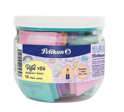 Pelikan Pastel Erasers Mix 15 pieces - ideal for school