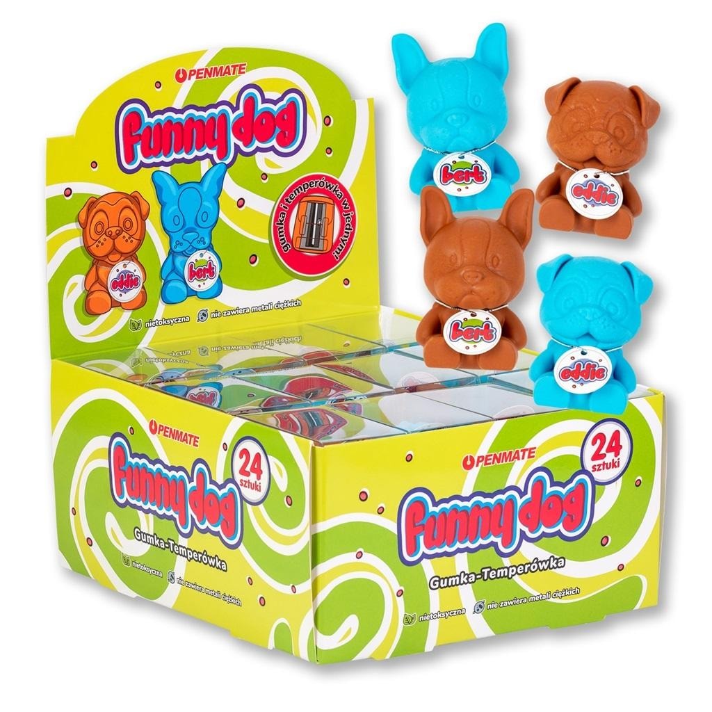 Eraser dog with sharpener - 24 pieces of joy
