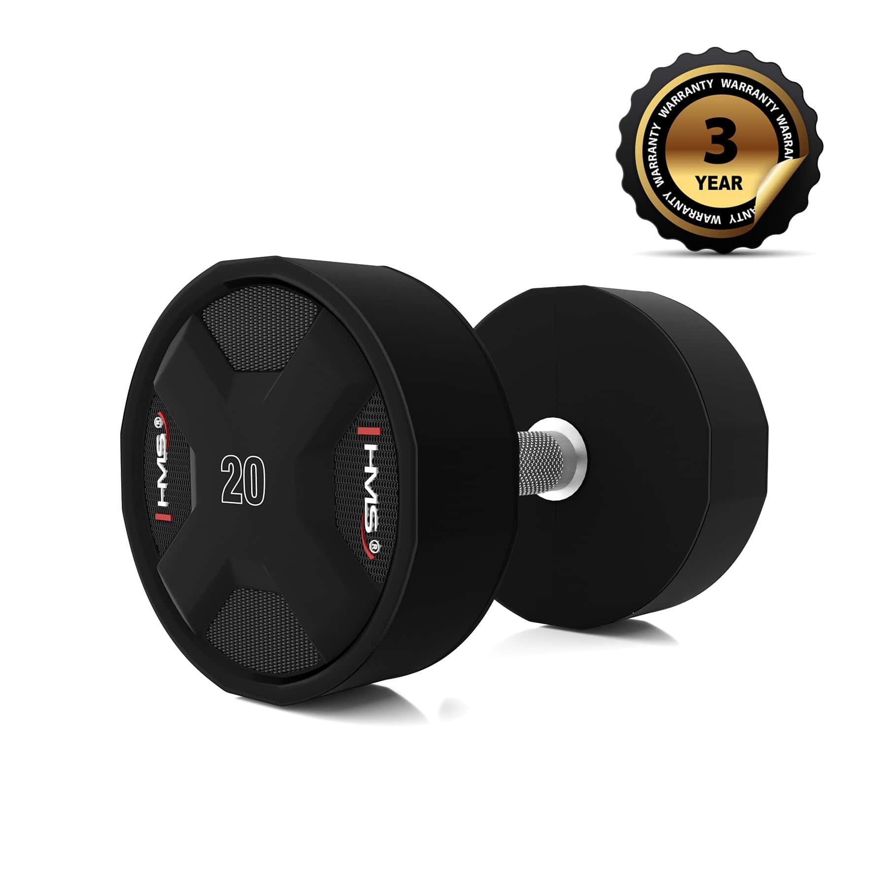 HMS HPC Polyurethane Dumbbell 20 kg - reliable dumbbell for strength exercises