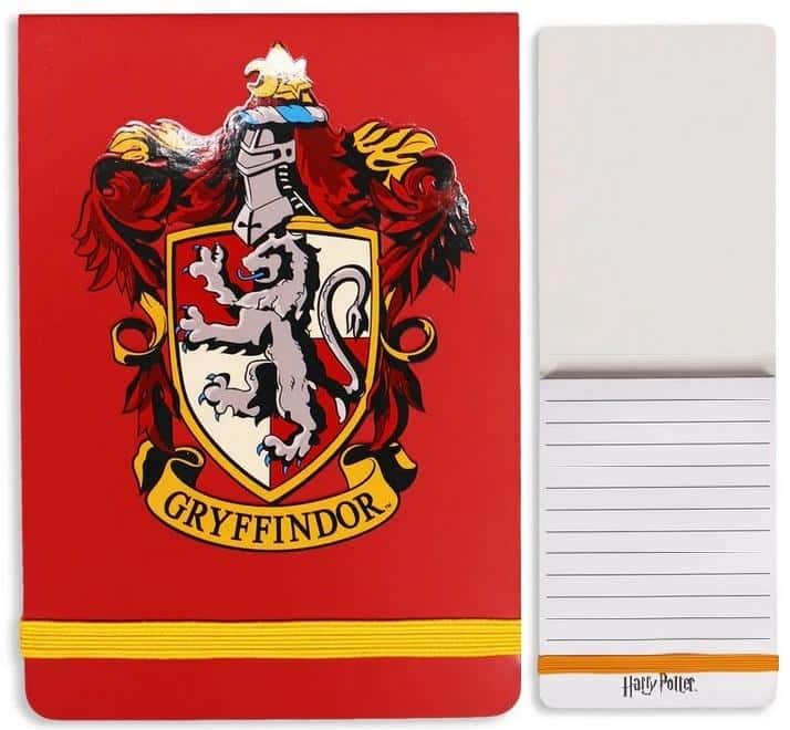 Harry Potter Notebook lined with elastic band Gryffindor Crest - perfect gift for fans