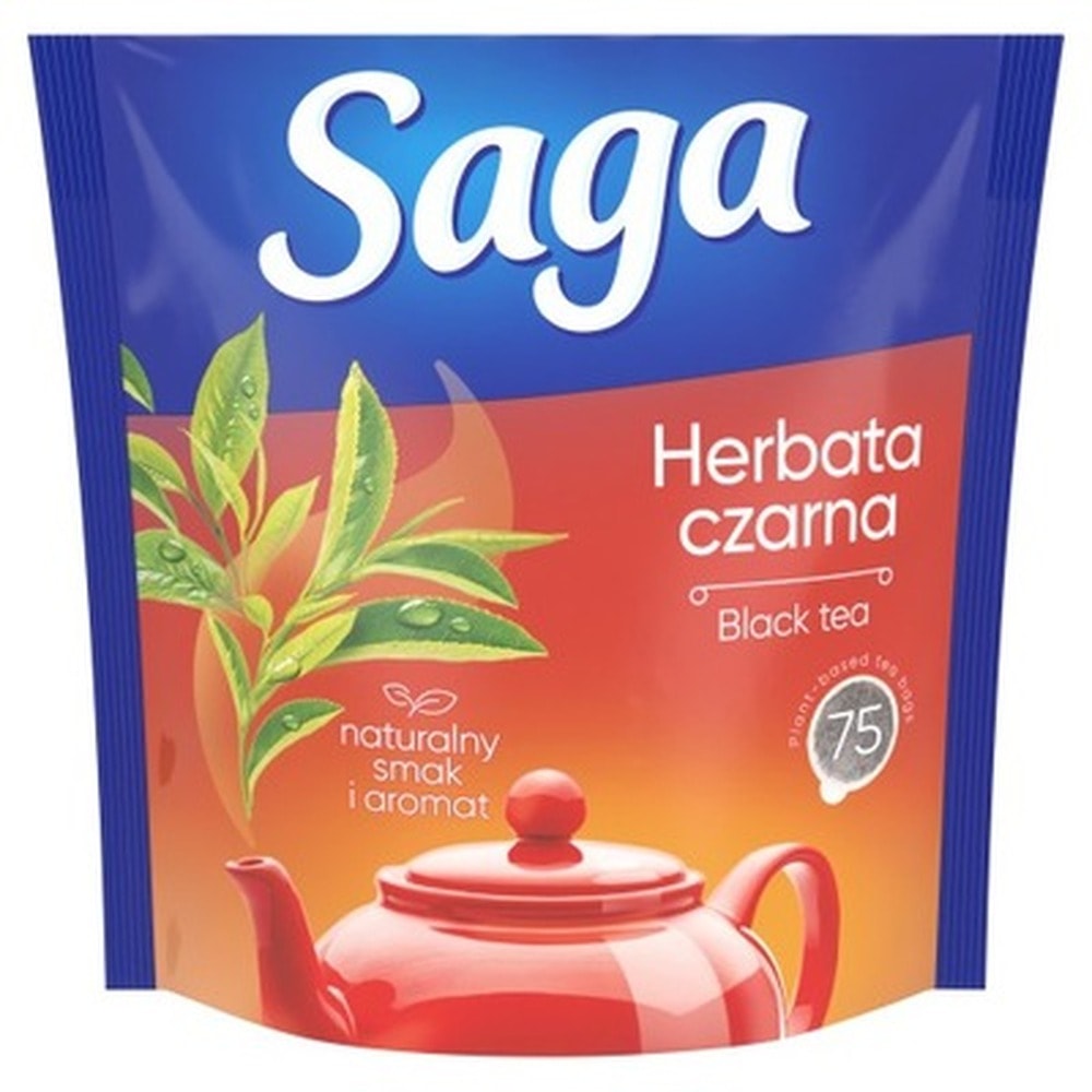 Saga Earl Grey - Black Tea 75 Bags - Classic Bergamot Flavor