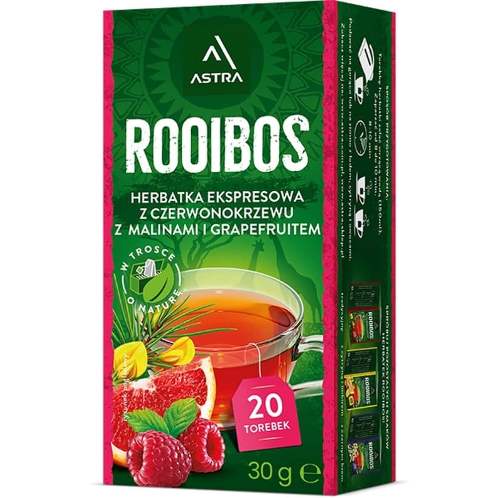 AST Rooibos - Tea with raspberries and grapes, 20 bags - perfect for relaxation