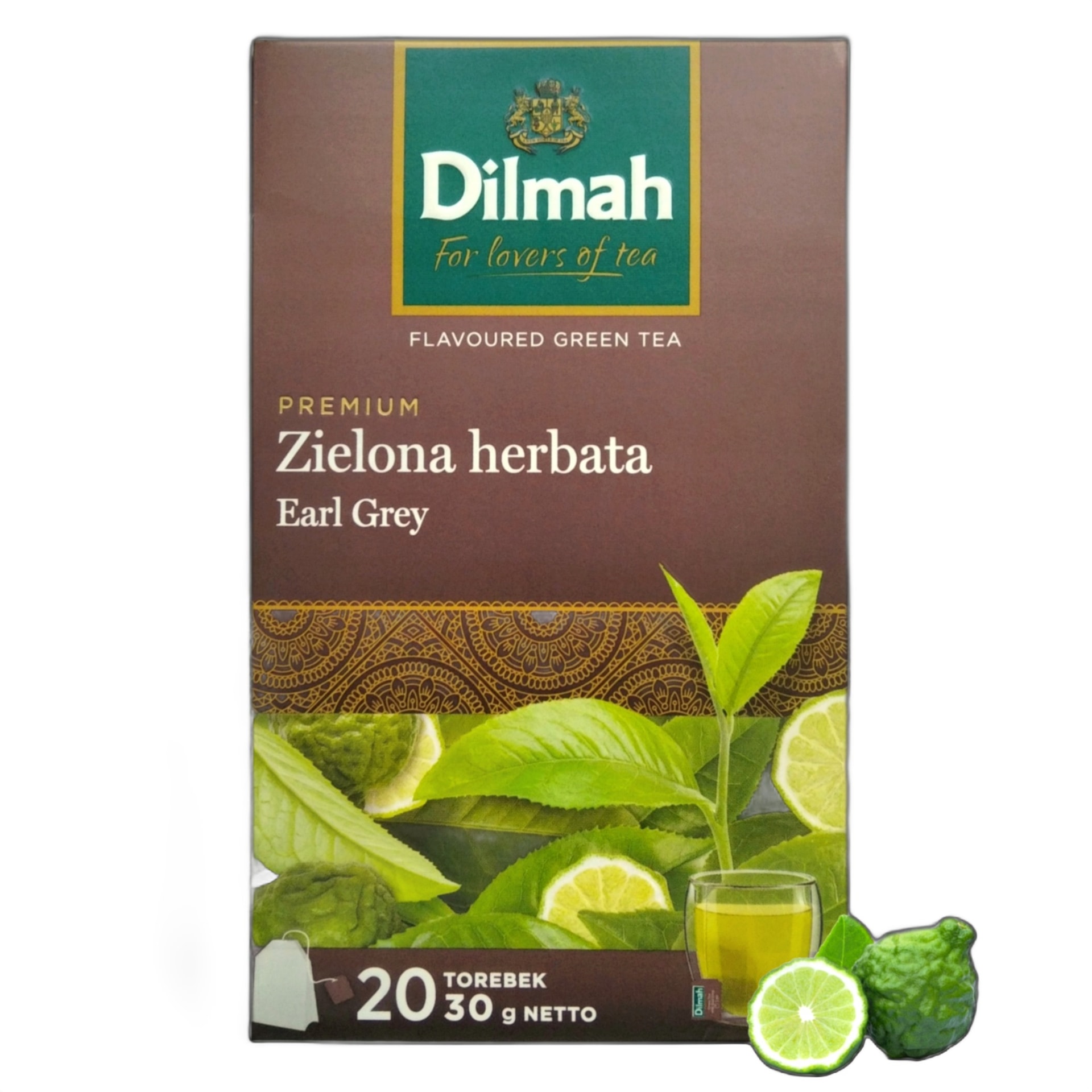 Dilmah Green Tea Earl Grey - 20 bags, delicate taste and aroma