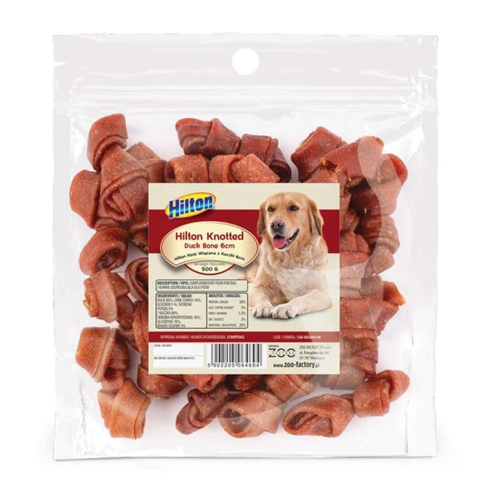 Hilton Duck Knotted Bone - natural dog chew 500g