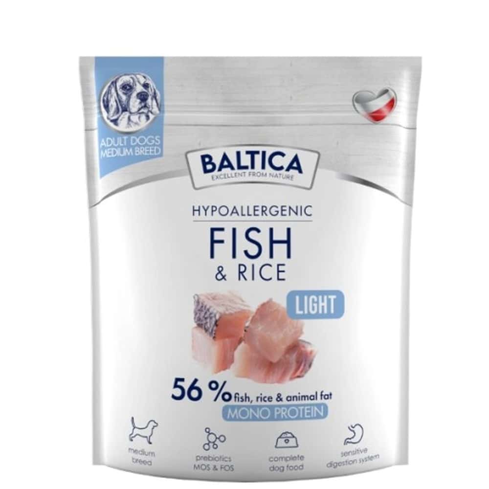 Baltica Nutraceutic Hypoallergenic Food Fish & Rice Light M 1kg for medium dogs
