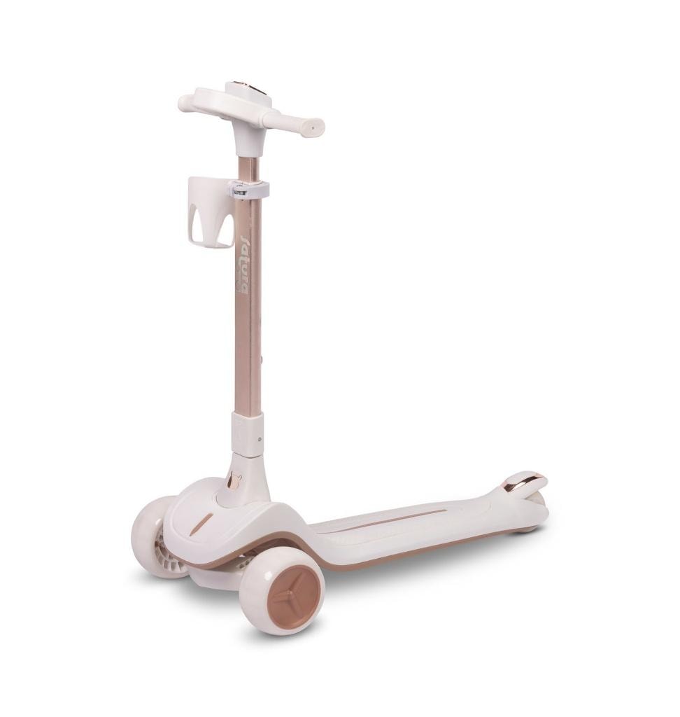Satura 3-wheel scooter white - balance scooter with adjustable handlebar perfect as a gift