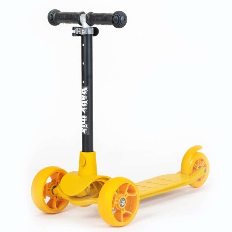 Baby Mix Prime - Yellow three-wheeled scooter for children