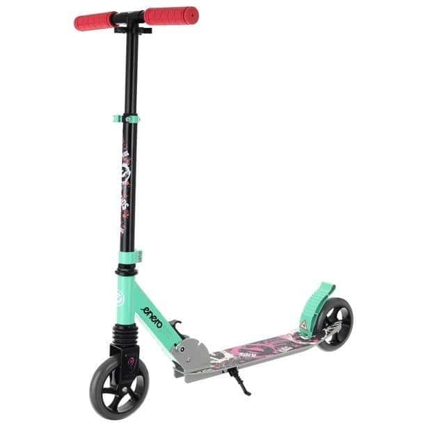 Enero Pro Kids scooter pink-green with shock absorber 145 mm