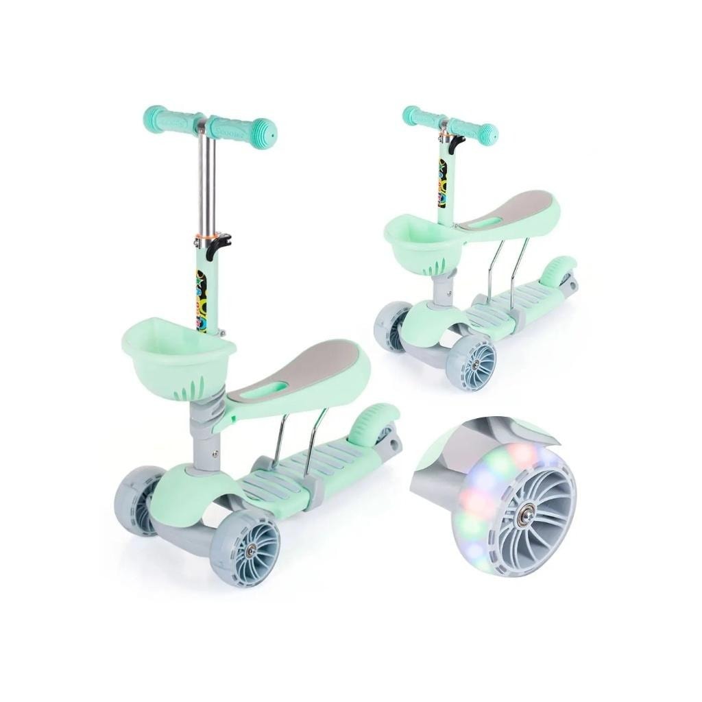 Scooter with seat 2in1 three-wheeled LED - ideal for your child