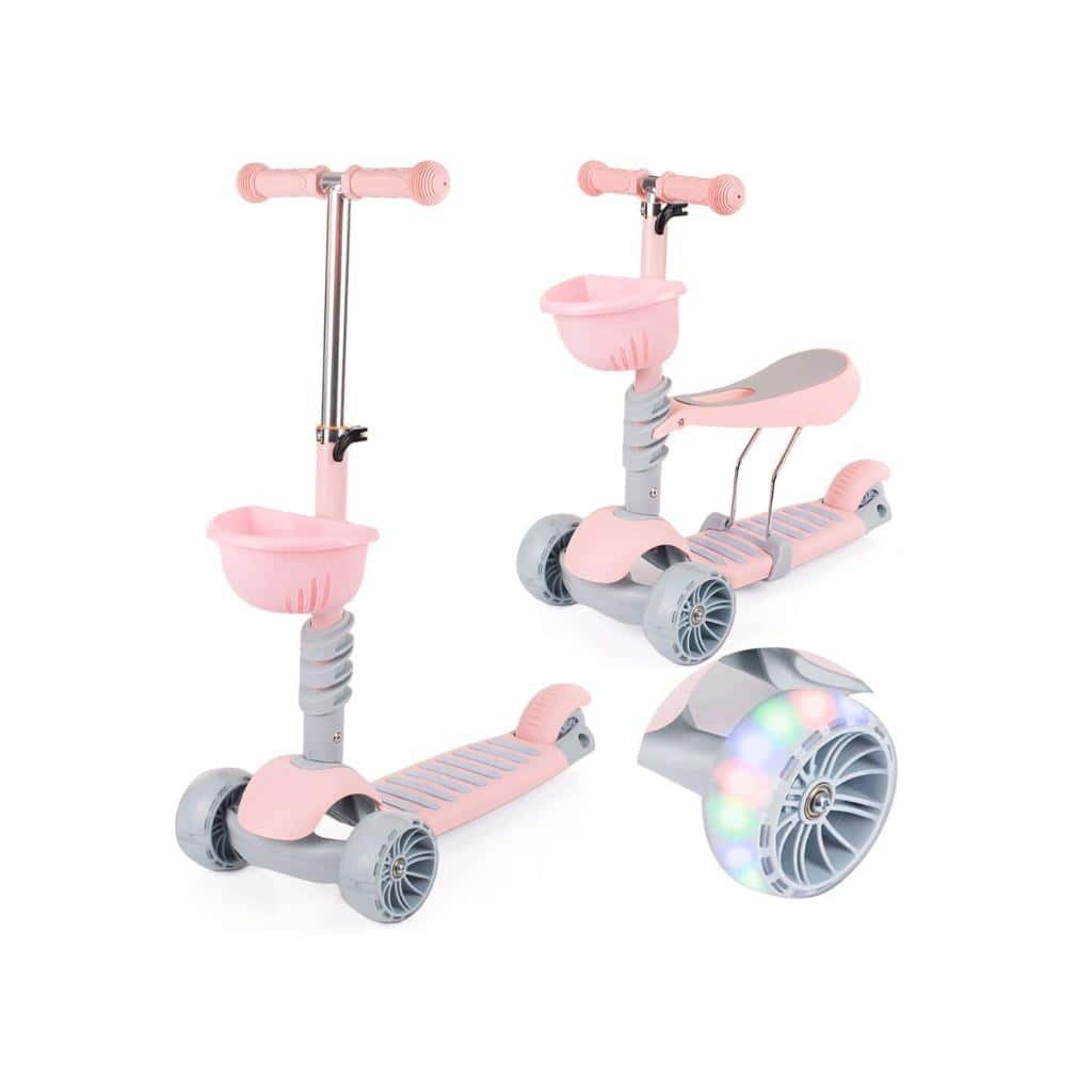 Top Kids 2in1 Tri Scooter with Seat LED - ideal for little explorers