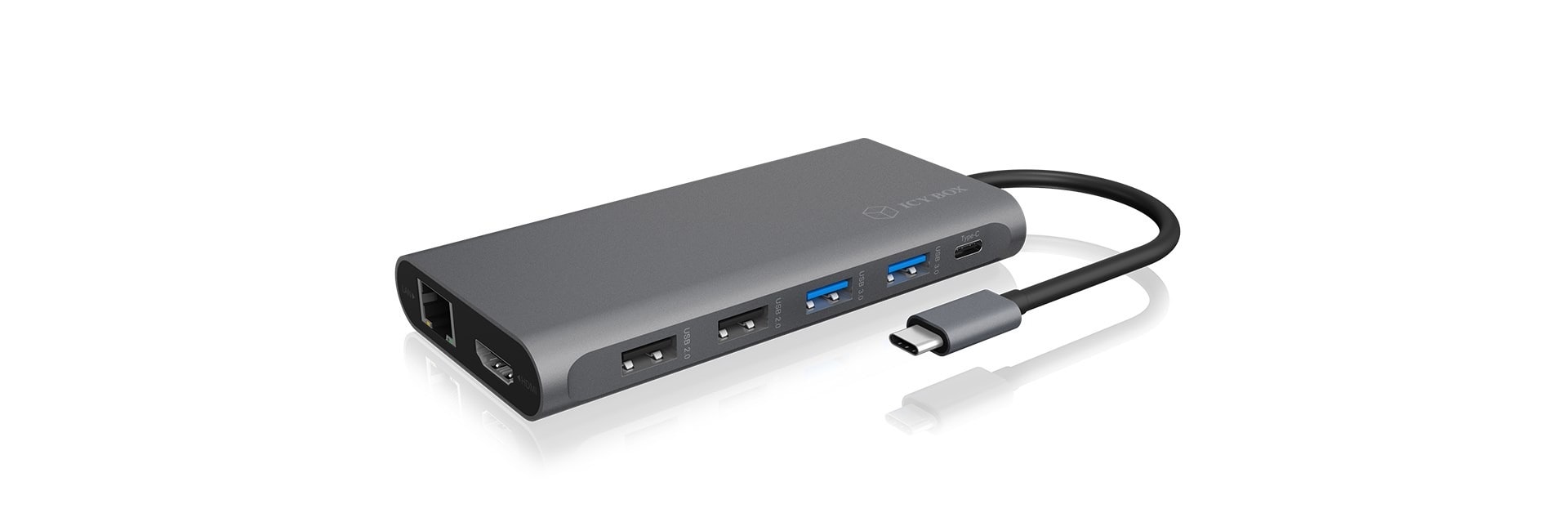 ICY BOX IB-DK4050-CPD - USB-C Docking Station Anthracite