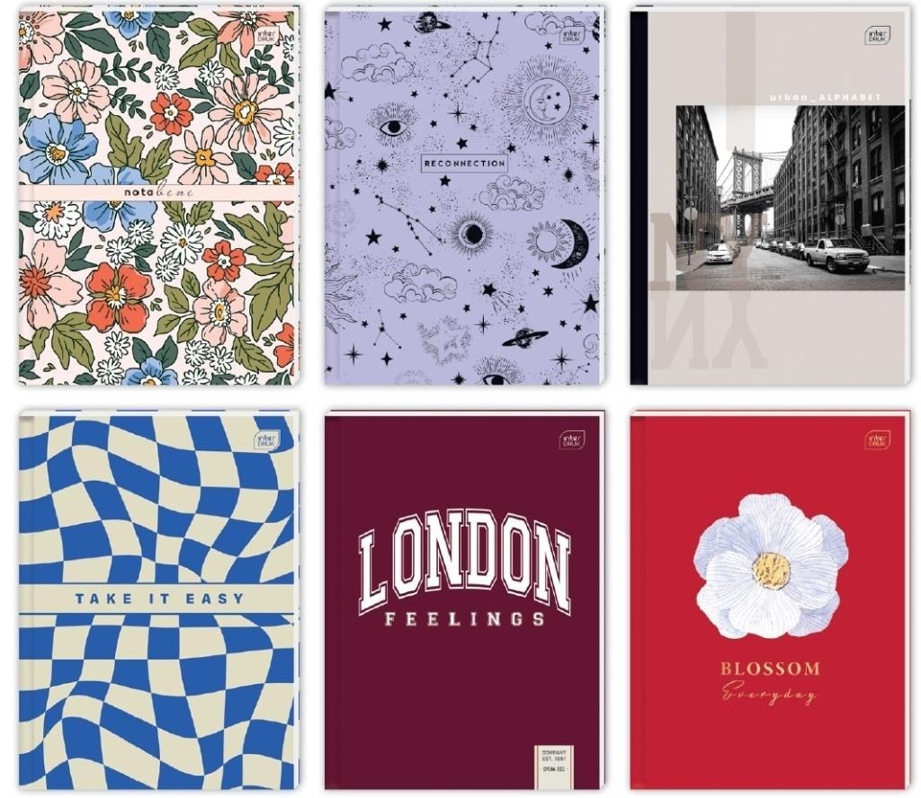 INTERDRUK Bruliony A4 kratka 80k twarda oprawa - 5 sztuk