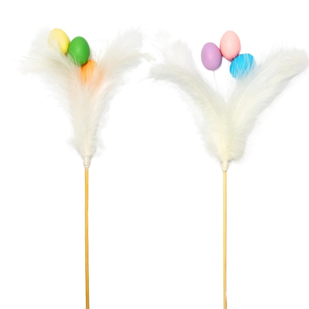 Jajka z piórkami na piku SKE21 - Dekoracja Wielkanocna