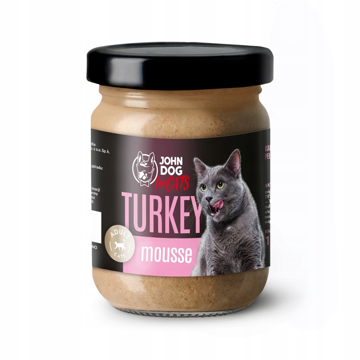 John Dog JD for CATS Karma dla kota Dorosły Indyk Mus 200g