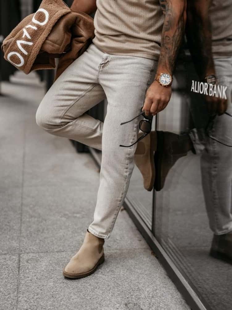 D. Davos Men's Jeans D. Davos 48/30 Taupe - perfect for everyday wear