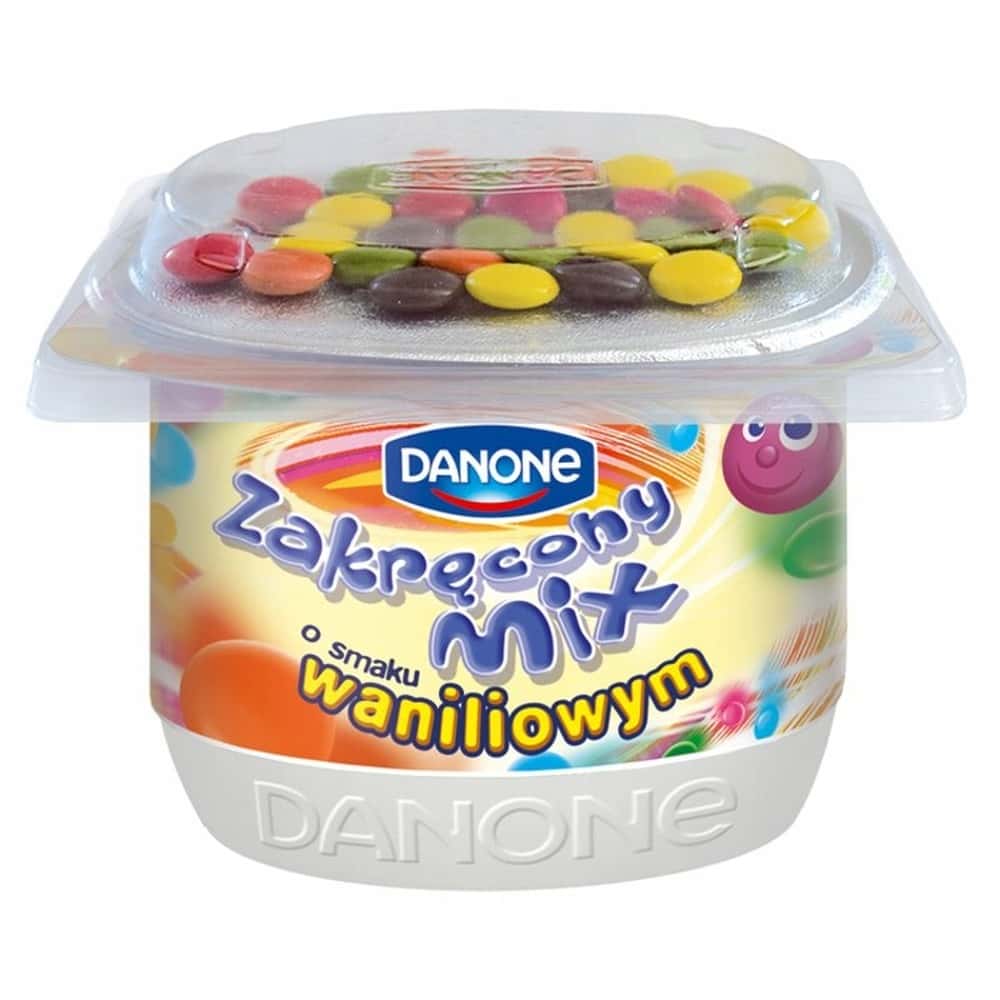 Danone Zakręcony Mix - Strawberry-Vanilla Yogurt 125g - perfect for dessert