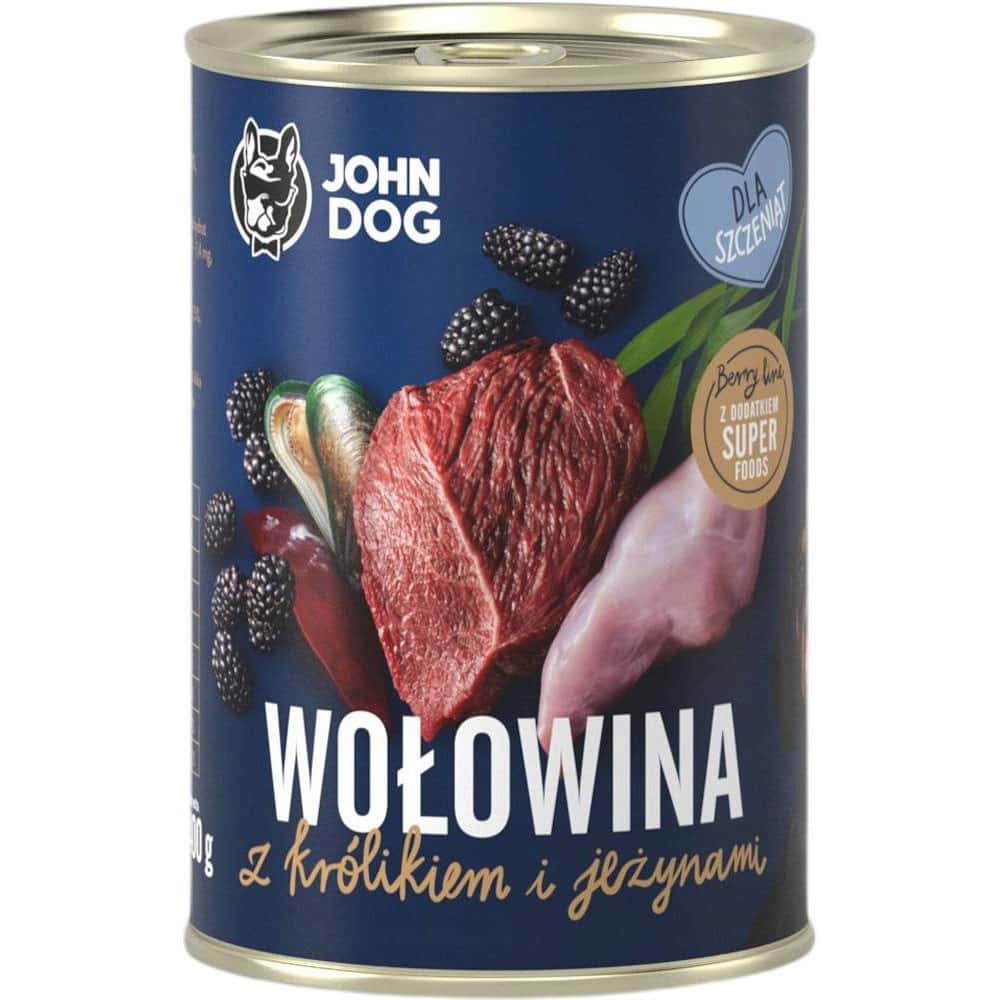 John Dog BERRY - Beef and rabbit with blackberries for dogs 400g