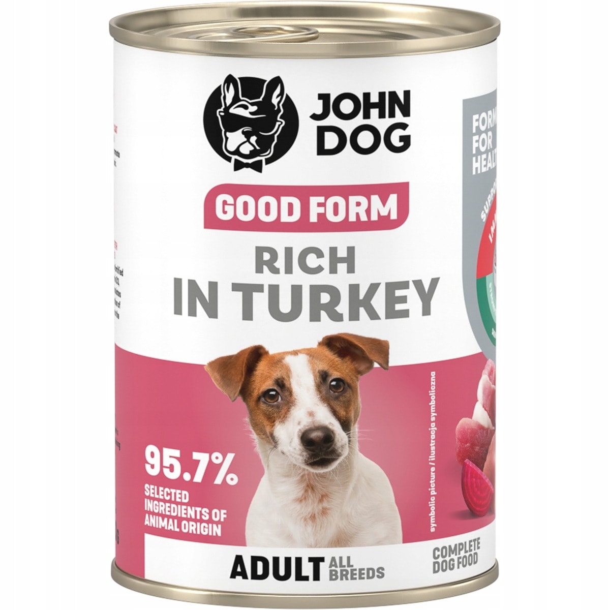 John Dog Good Form Adult Turkey - Dog Food 400g