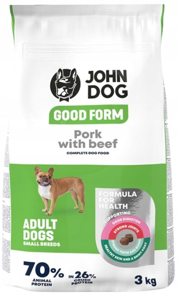 John Dog GOOD FORM - Dry dog food for small breeds pork with beef 3kg