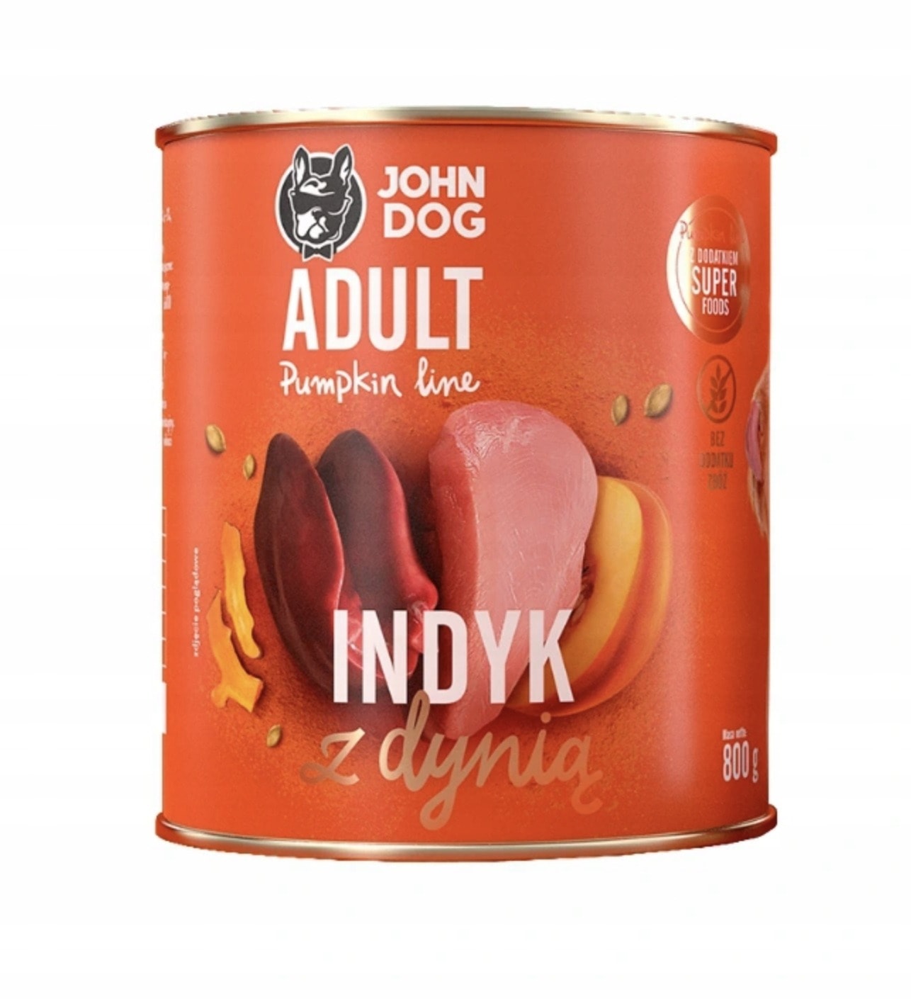 John Dog Pumpkin Adult - Food with turkey and pumpkin for adult dogs 800g
