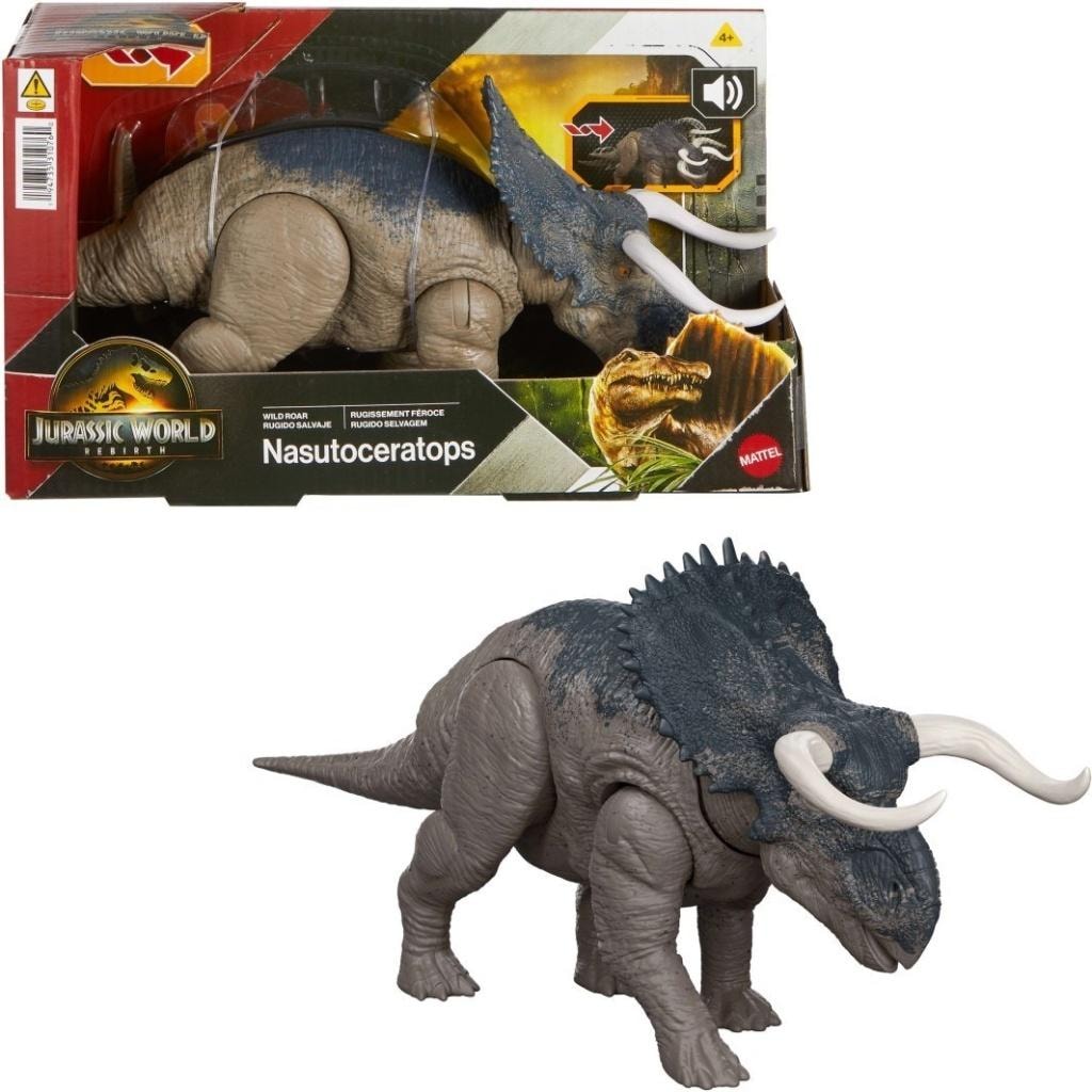 Mattel Jurassic World Wild Roar - Nasutoceratops Figure
