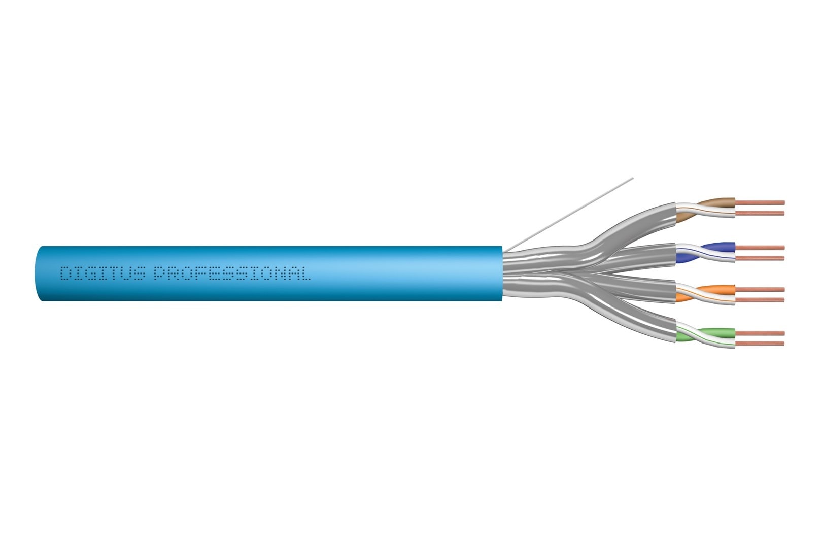 DIGITUS Network Cable Bulk - 100 m - light blue - ideal for home and office