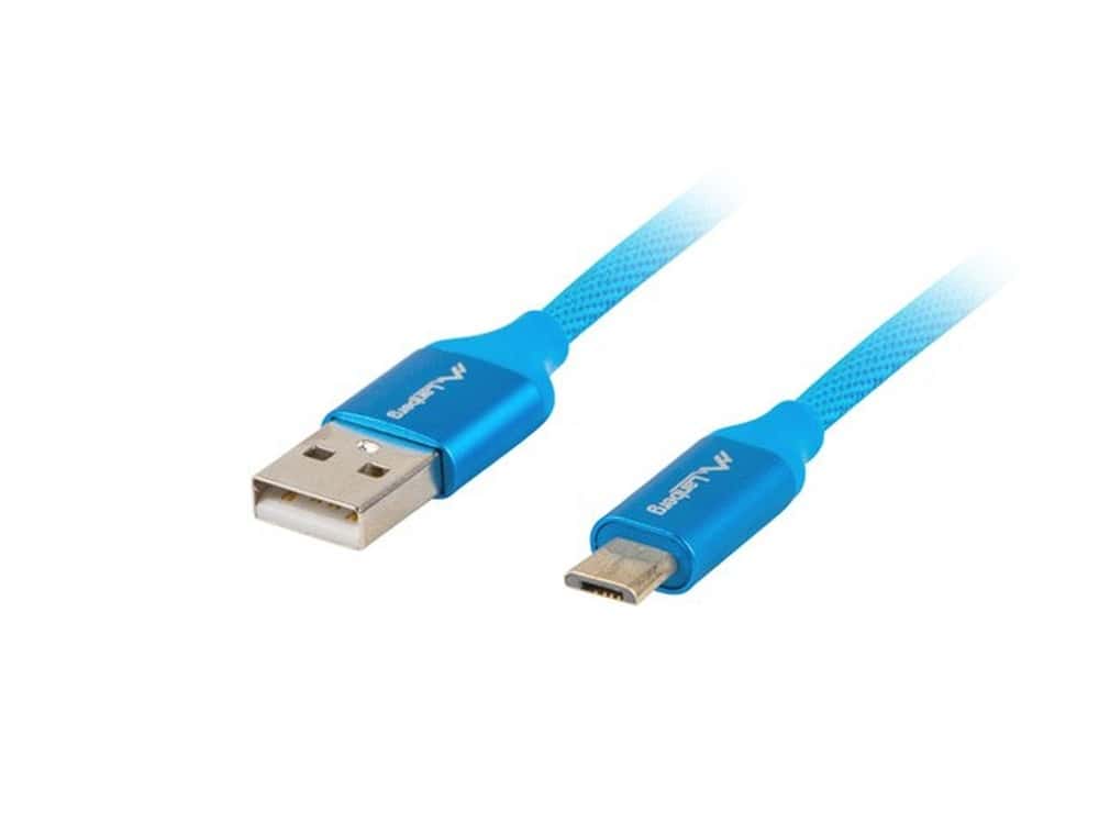 Lanberg Premium Cable USB 2.0 - Micro USB Type B 1.8m Blue - reliable connection