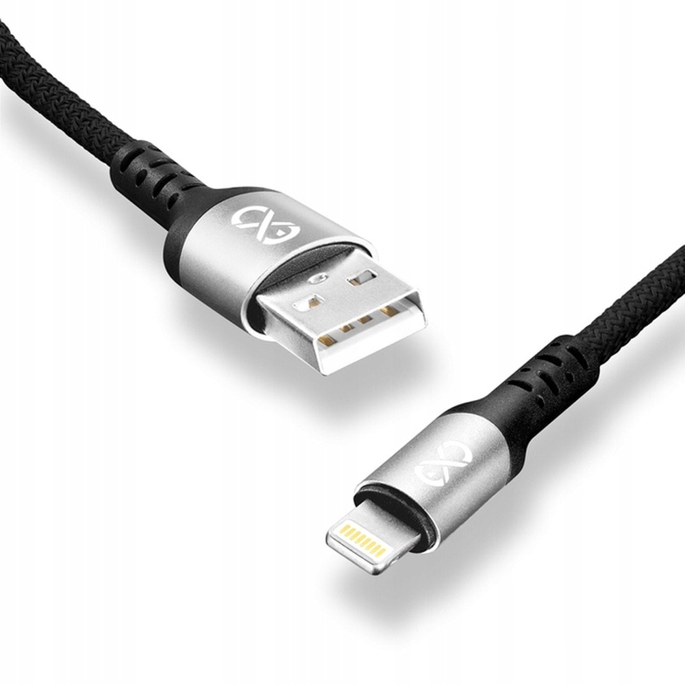 USB-A Lightning Cable 1.2m Braided - Black, reliable and stylish
