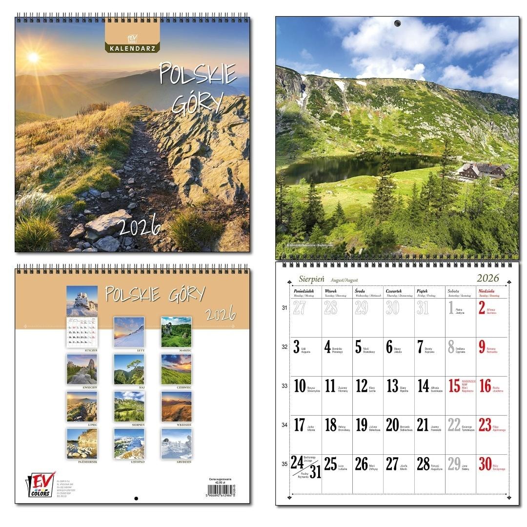 Calendar 2026 Polish Mountains - Wall calendar 30x60 cm
