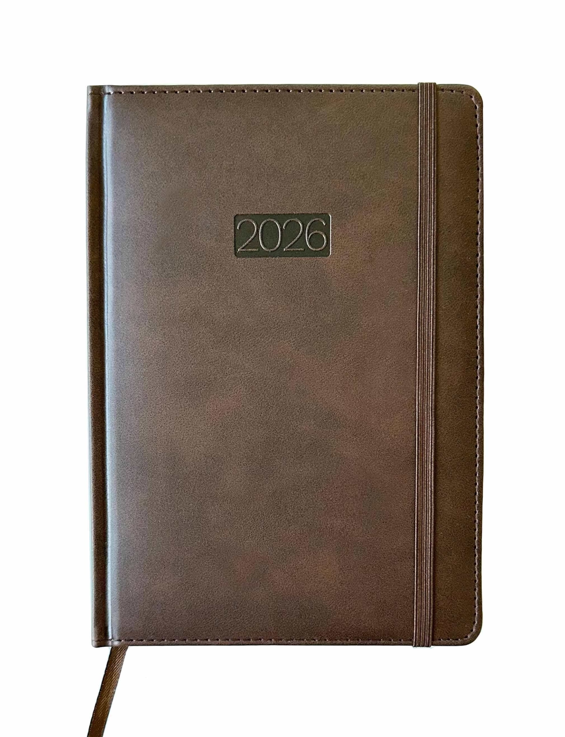 Kalendarz 2026 A5 LUX tygodniowy brązowy V3 K-A5T L