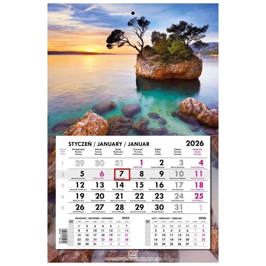 EV-Corp Calendar 2026 single section Croatia - perfect for planning