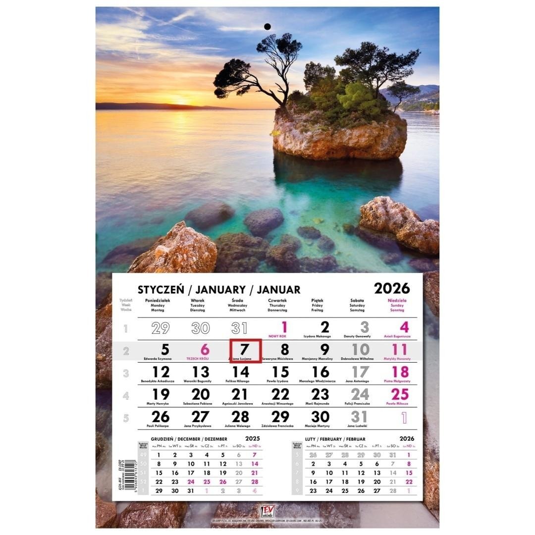 EV-Corp Calendar 2026 single section Croatia - perfect for planning