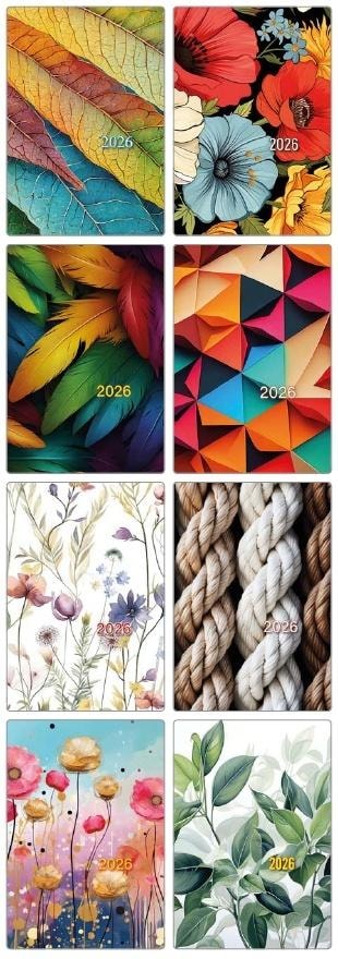 Avanti Pocket calendar 2026 with PP foil - mixed designs ideal for planning