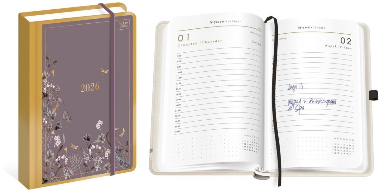 Calendar 2026 book A5 Metallic Satin - ideal for planning