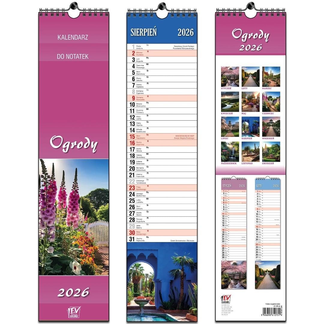 EV-Corp Calendar 2026 strip Gardens - ideal for planning