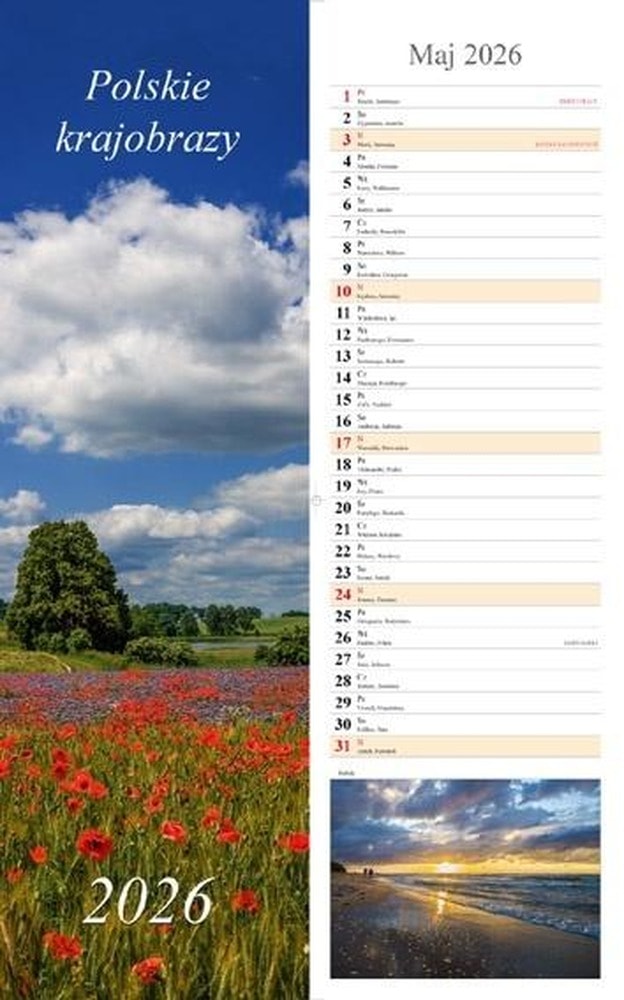 Tatry 2026 Calendar - Strip calendar with mountain motif