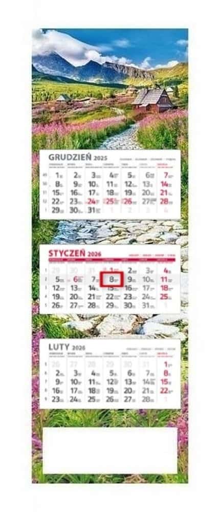 Calendar 2026 three-part Hala Gąsienicowa - Plan your year!
