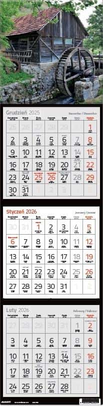 Calendar 2026 three-part square MIX - plan your year!