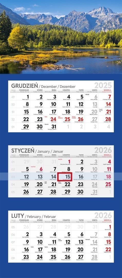 Parma Press Three-part calendar Lux MIX 2026 - ideal for the office