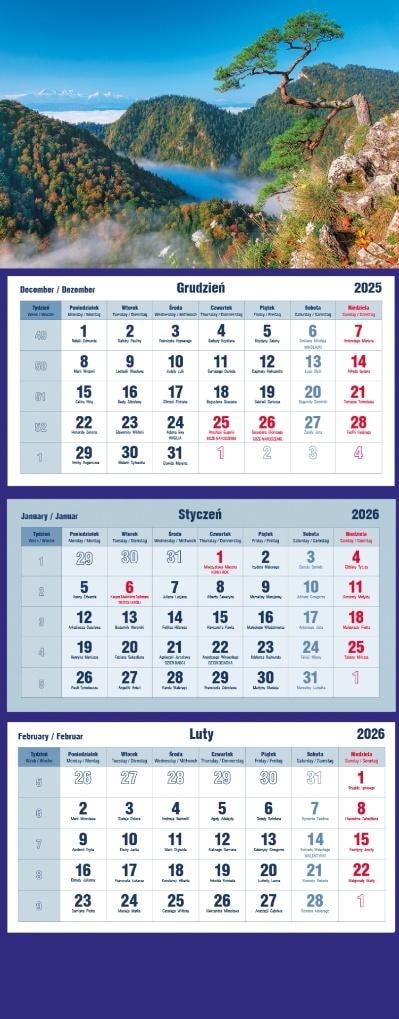 Sosenka Calendar - three-part calendar for 2026