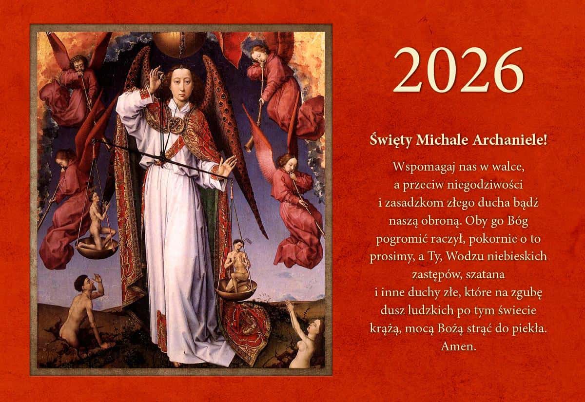 Calendar 2026 three-part - St. Michael the Archangel - ideal for planning
